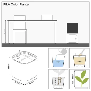 Вазон Lechuza Pila Planter Color бiрюзовий 35х35х32,5см (15901)