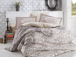 Фото комплект постельного белья hobby flannel serenity серый 160x220см полутораспальный (40264_1,5)