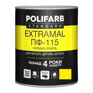 Емаль Polifarb ExtraMal ПФ-115 жовта 0,9кг