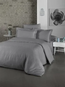 Комплект постільної білизни LightHouse Exclusive Sateen STRIPE LUX антрацит 200x220см євро (50248_2,0)