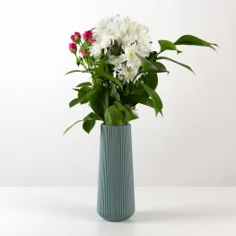 Фото ваза декоративная mvm dh-flowers-05 70х67х230мм голубая (dh-flowers-05 blue)