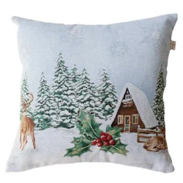 Фото подушка гобеленовая прованс squirrel олени 45x45см (041931)