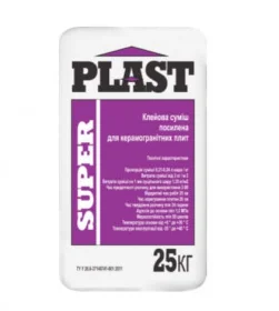 Клей для керамогранита Plast Super 25кг