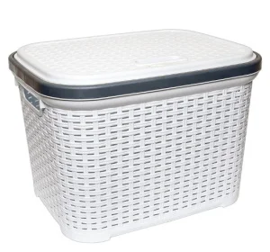 Кошик для білизни Irak Plastik білий 38,5x29x28см 20л (5947)