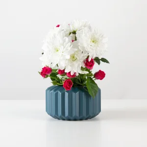Ваза декоративна MVM DH-FLOWERS-08 125х125х75мм синя (DH-FLOWERS-08 DARK BLUE)