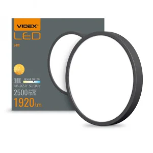 Світильник круглий накладний VIDEX 24W 5000K Black (VL-DLRS-245B)