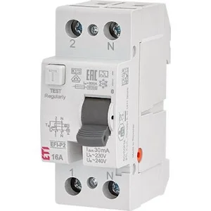 Реле диференційне ETI 2р EFI6-P2 16/0,03 тип AC 6kA (2061250)