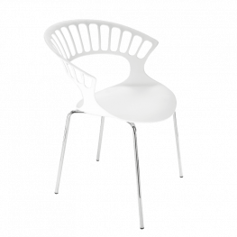 Фото кресло papatya tiara 01 белое, хром (2909)