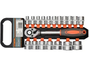 Набір торцевих головок з тріщаткою STHOR 1/2" М8-32мм 19од (58634)